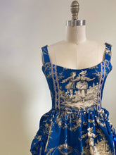 Load image into Gallery viewer, Blue Toile Prairie Dress