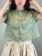 Load image into Gallery viewer, Green Sheer Button Down