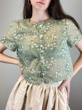 Load image into Gallery viewer, Green Sheer Button Down