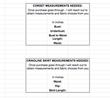 Load image into Gallery viewer, Custom Corset and Crinoline Skirt Full Set