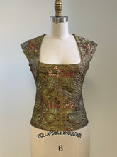 Load image into Gallery viewer, Olive Embroidered Tapestry Top
