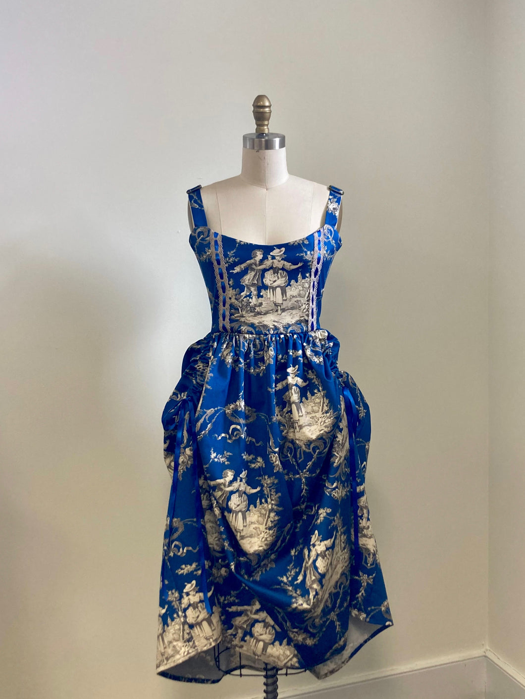 Blue Toile Prairie Dress