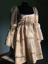 Load image into Gallery viewer, &quot;White + Gold Brocade&quot; Babydoll Dress
