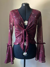 Load image into Gallery viewer, &quot;Burgundy Rosebud&quot; Tie Top
