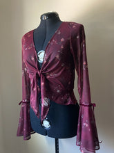 Load image into Gallery viewer, &quot;Burgundy Rosebud&quot; Tie Top
