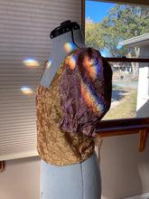 Load image into Gallery viewer, Sale: Multi-Color Brocade, Puff Sleeve, Corset Top
